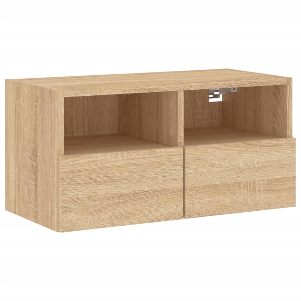 4 Piece TV Wall Units Sonoma Oak Engineered Wood
