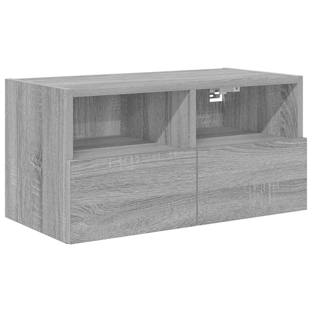 4 Piece TV Wall Units Grey Sonoma Engineered Wood