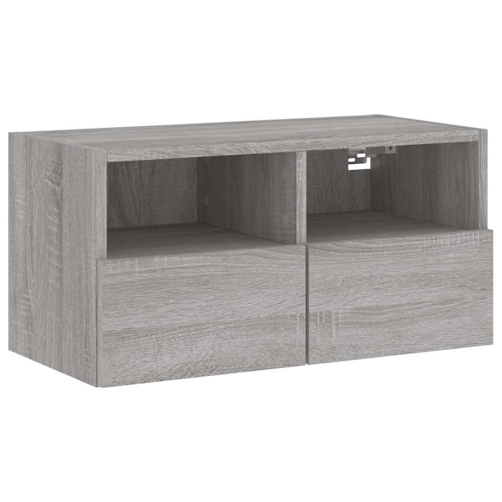 4 Piece TV Wall Units Grey Sonoma Engineered Wood