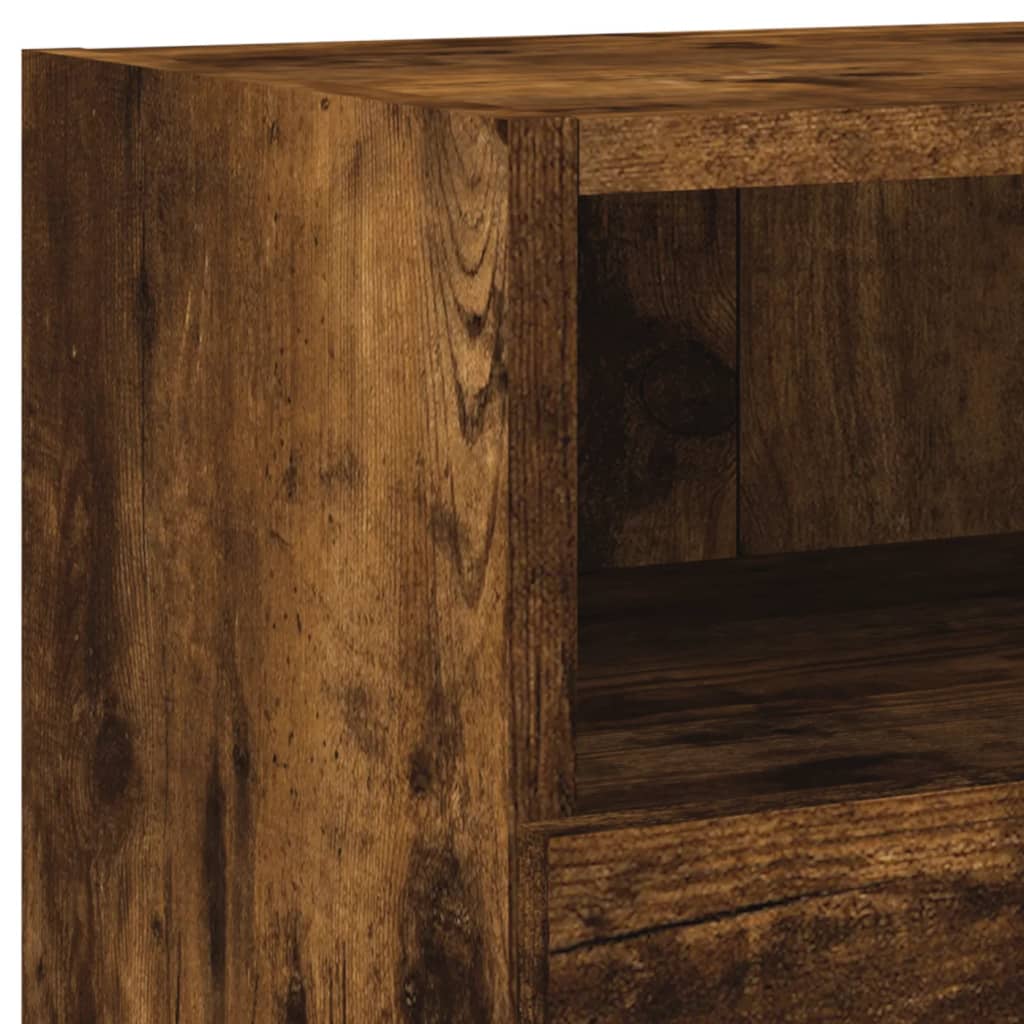 5 Piece TV Wall Units Smoked Oak Engineered Wood