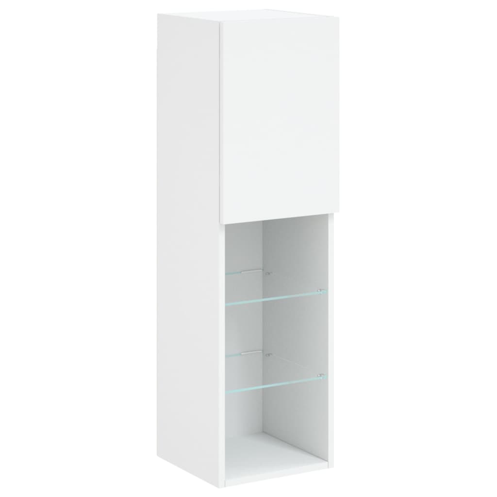 5 Piece TV Wall Units with LED White Engineered Wood