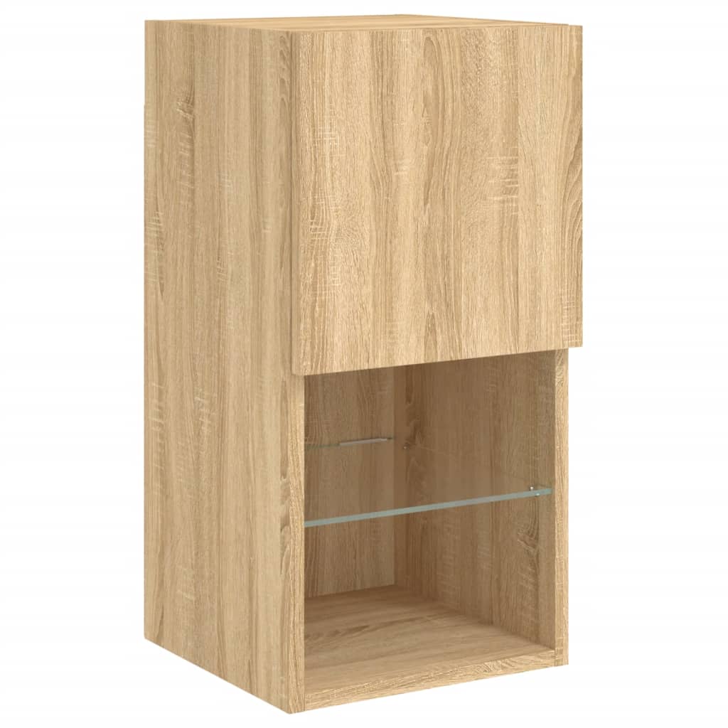 6 Piece TV Wall Units with LED Sonoma Oak Engineered Wood