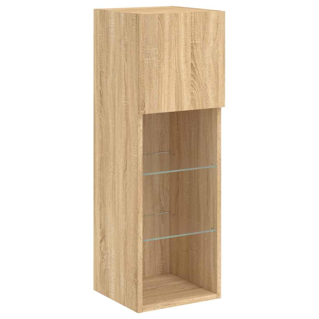 6 Piece TV Wall Units with LED Sonoma Oak Engineered Wood