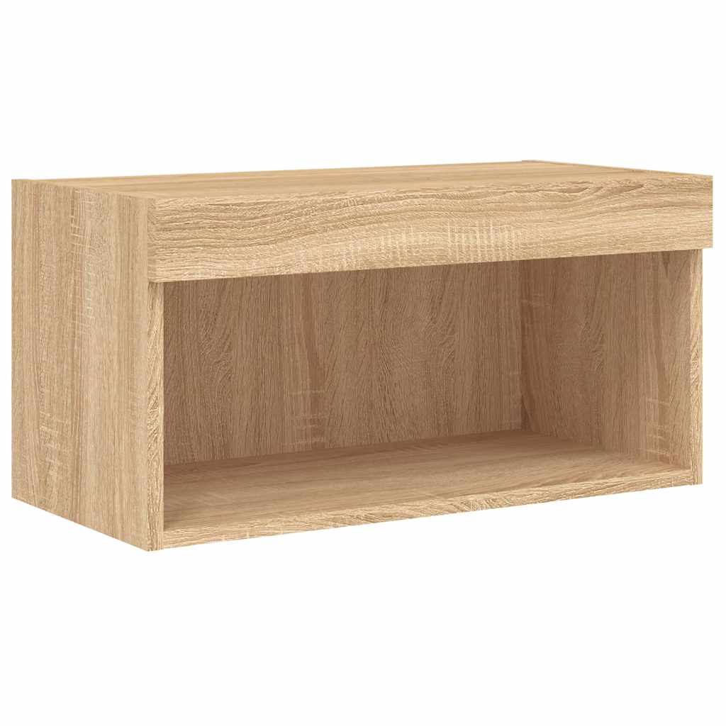 8 Piece TV Wall Units with LED Sonoma Oak Engineered Wood