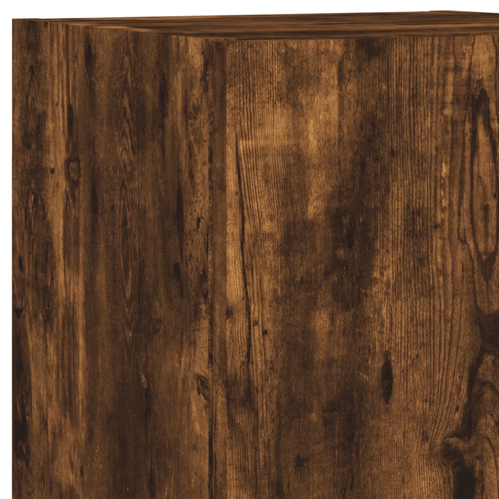 4 Piece TV Wall Units with LED Smoked Oak Engineered Wood