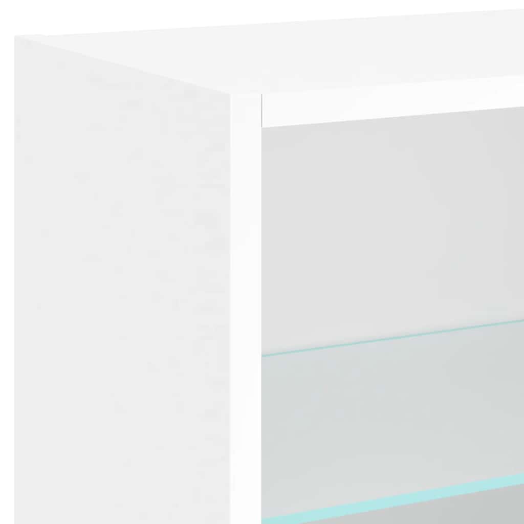 8 Piece TV Wall Units with LED White Engineered Wood
