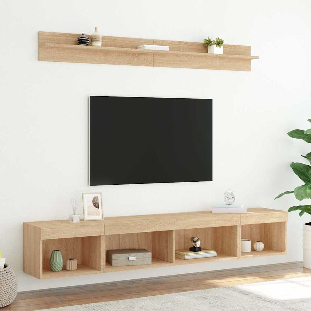 5 Piece TV Wall Units with LED Sonoma Oak Engineered Wood