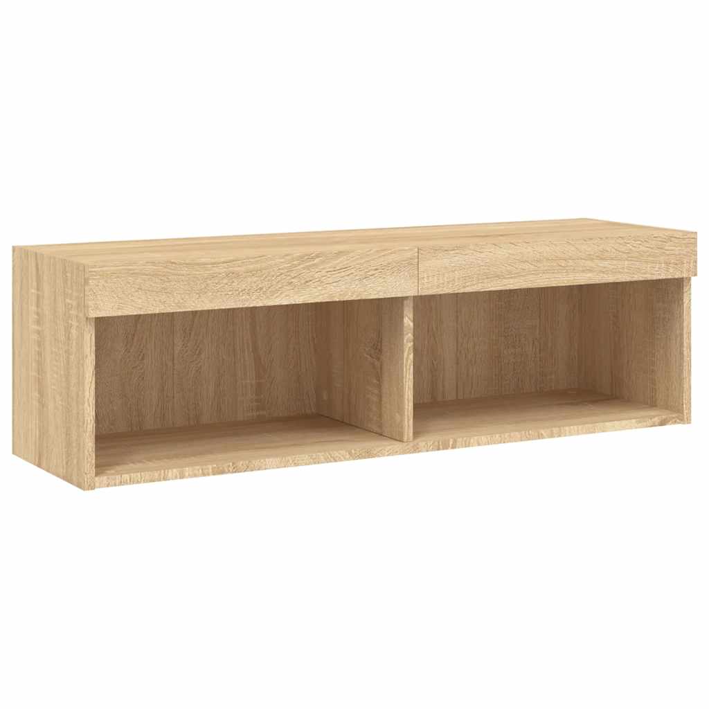 5 Piece TV Wall Units with LED Sonoma Oak Engineered Wood