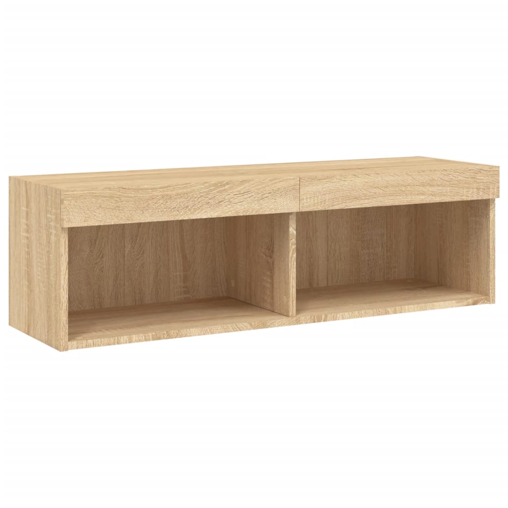 6 Piece TV Wall Units with LED Sonoma Oak Engineered Wood
