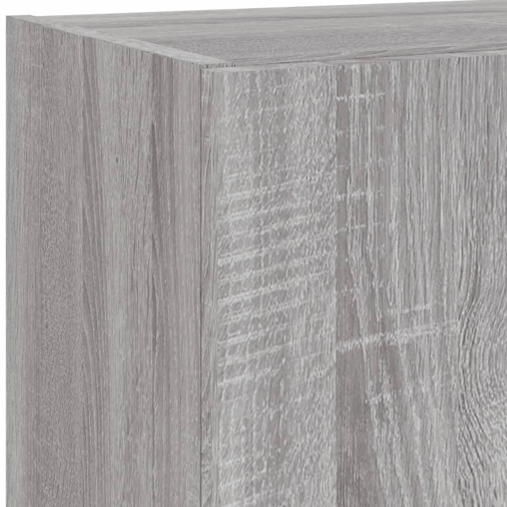 5 Piece TV Wall Units with LED Grey Sonoma Engineered Wood