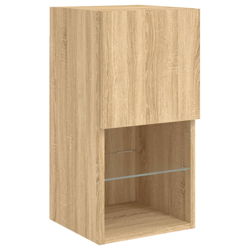 6 Piece TV Wall Units with LED Sonoma Oak Engineered Wood