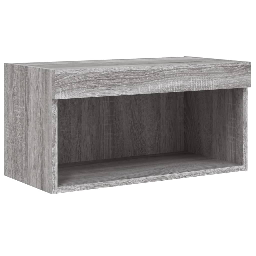 6 Piece TV Wall Units with LED Grey Sonoma Engineered Wood