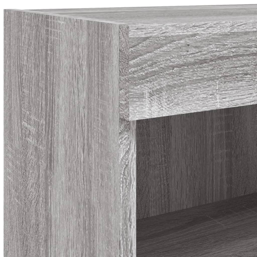 5 Piece TV Wall Units with LED Grey Sonoma Engineered Wood