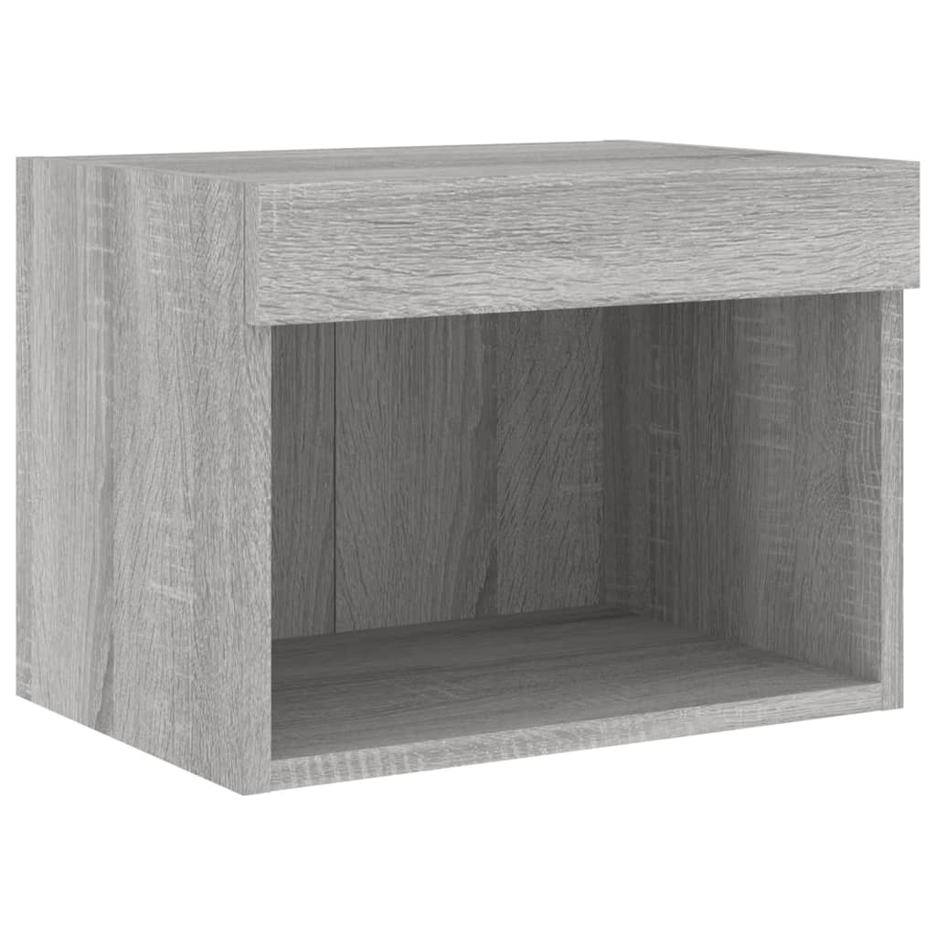 5 Piece TV Wall Units with LED Grey Sonoma Engineered Wood