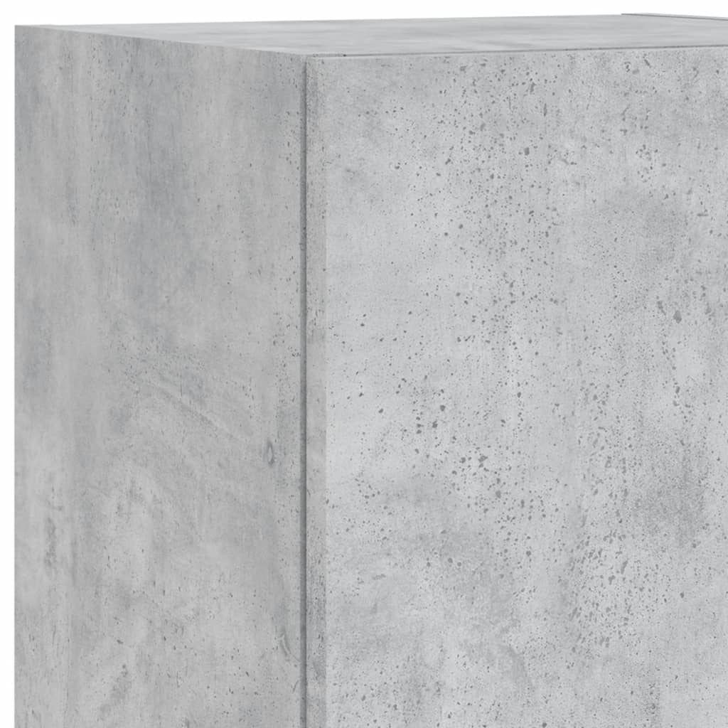 7 Piece TV Wall Cabinet Set with LED Lights Concrete Grey