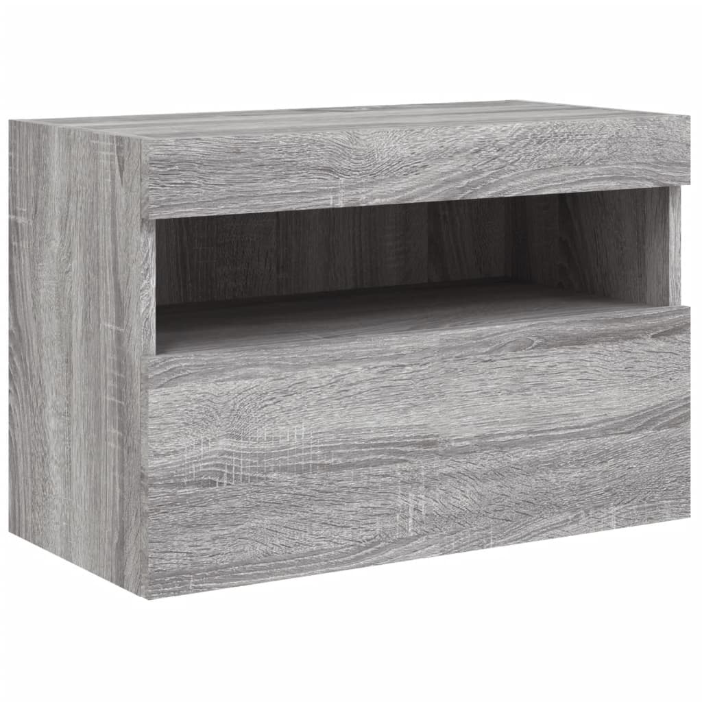 7 Piece TV Wall Cabinet Set with LED Lights Grey Sonoma