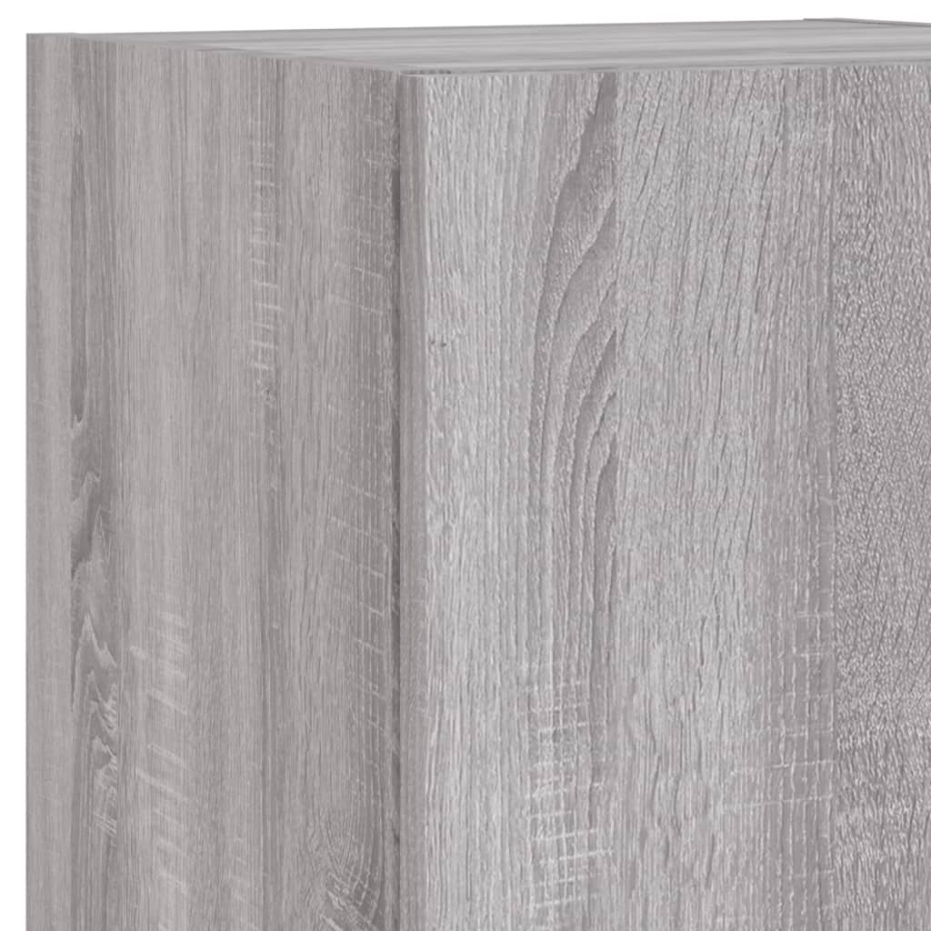 7 Piece TV Wall Cabinet Set with LED Lights Grey Sonoma