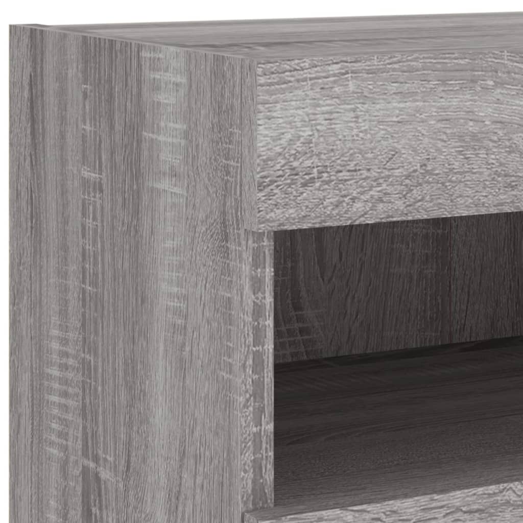 7 Piece TV Wall Cabinet Set with LED Lights Grey Sonoma