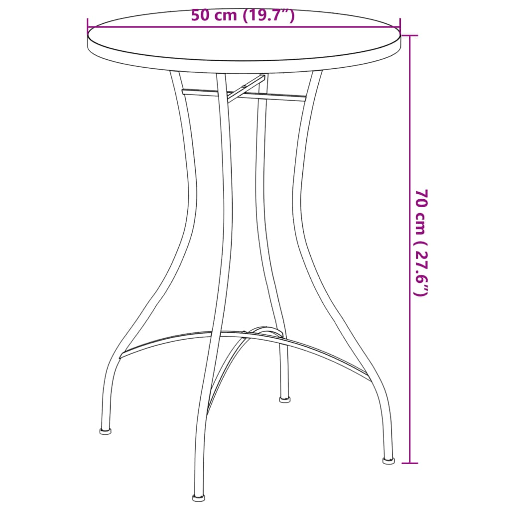 vidaXL Mosaic Bistro Table Terracotta and White Ø50x70 cm Ceramic