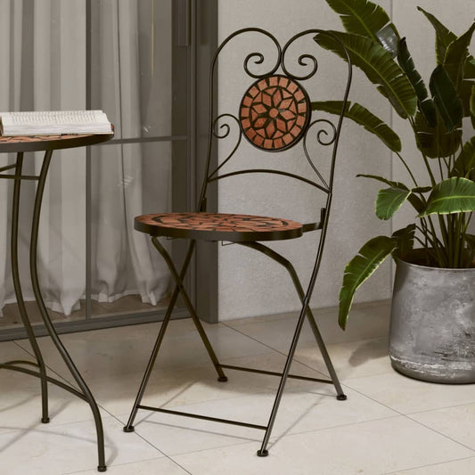 Folding Chairs 2 pcs Terracotta Ceramic
