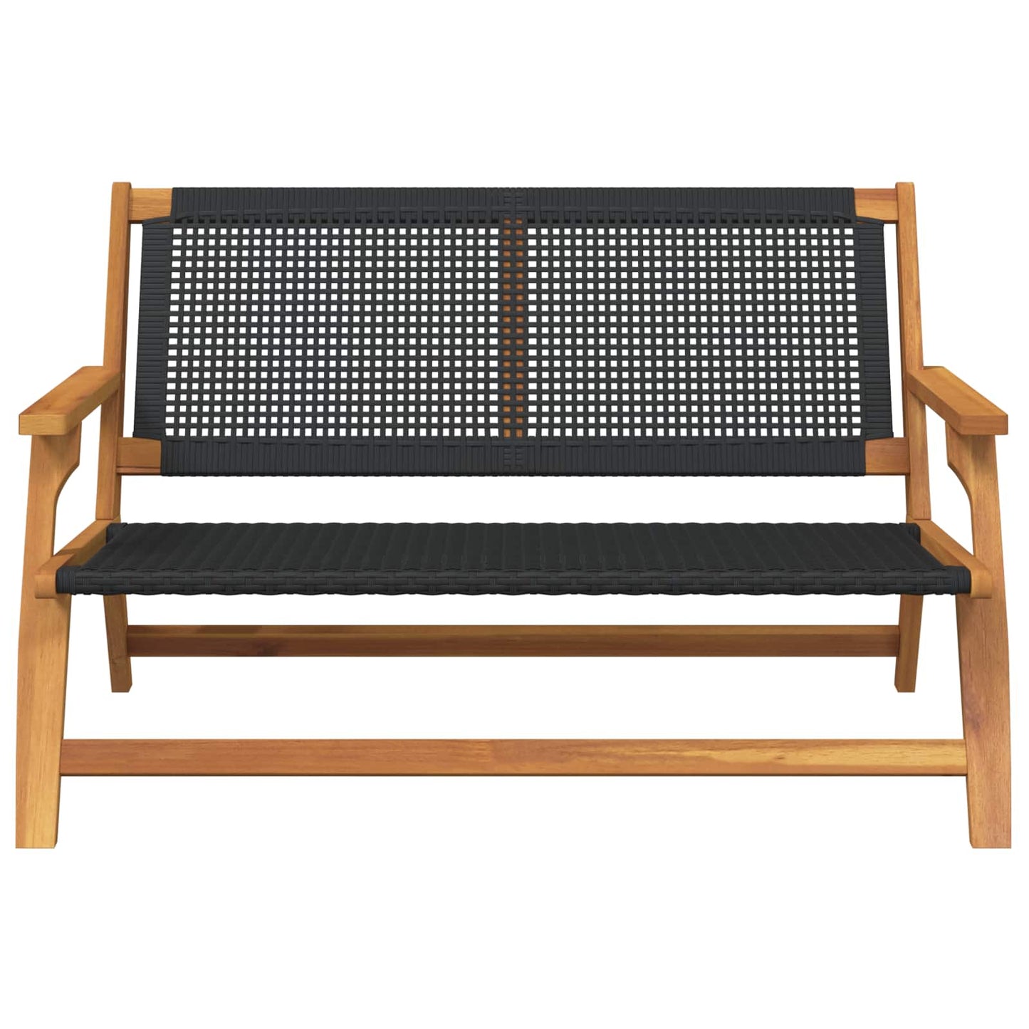 Garden Relax Bench Black Solid Acacia Wood