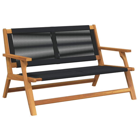 Garden Relax Bench Black Solid Acacia Wood