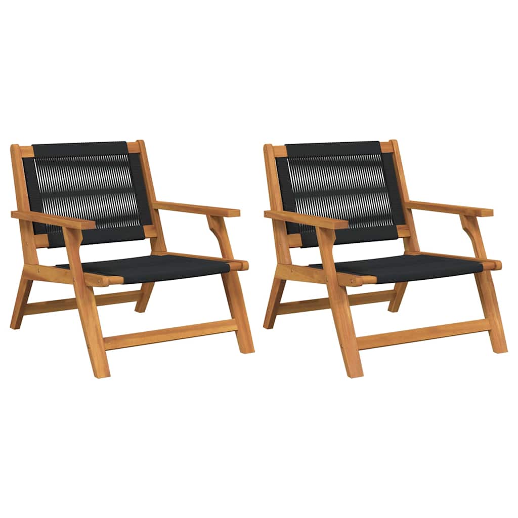Garden Furniture 2 pcs Black 67 x 76 x 73 cm Solid Acacia Wood