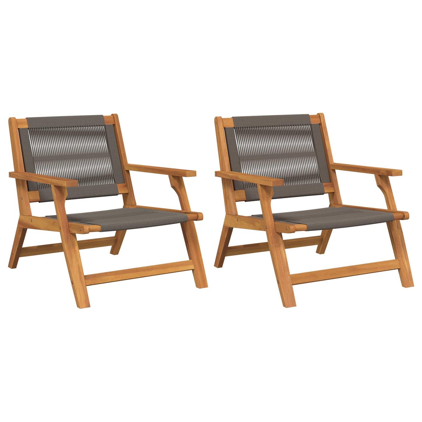 Garden Furniture 2 pcs Grey 67 x 78 x 73 cm Solid Acacia Wood
