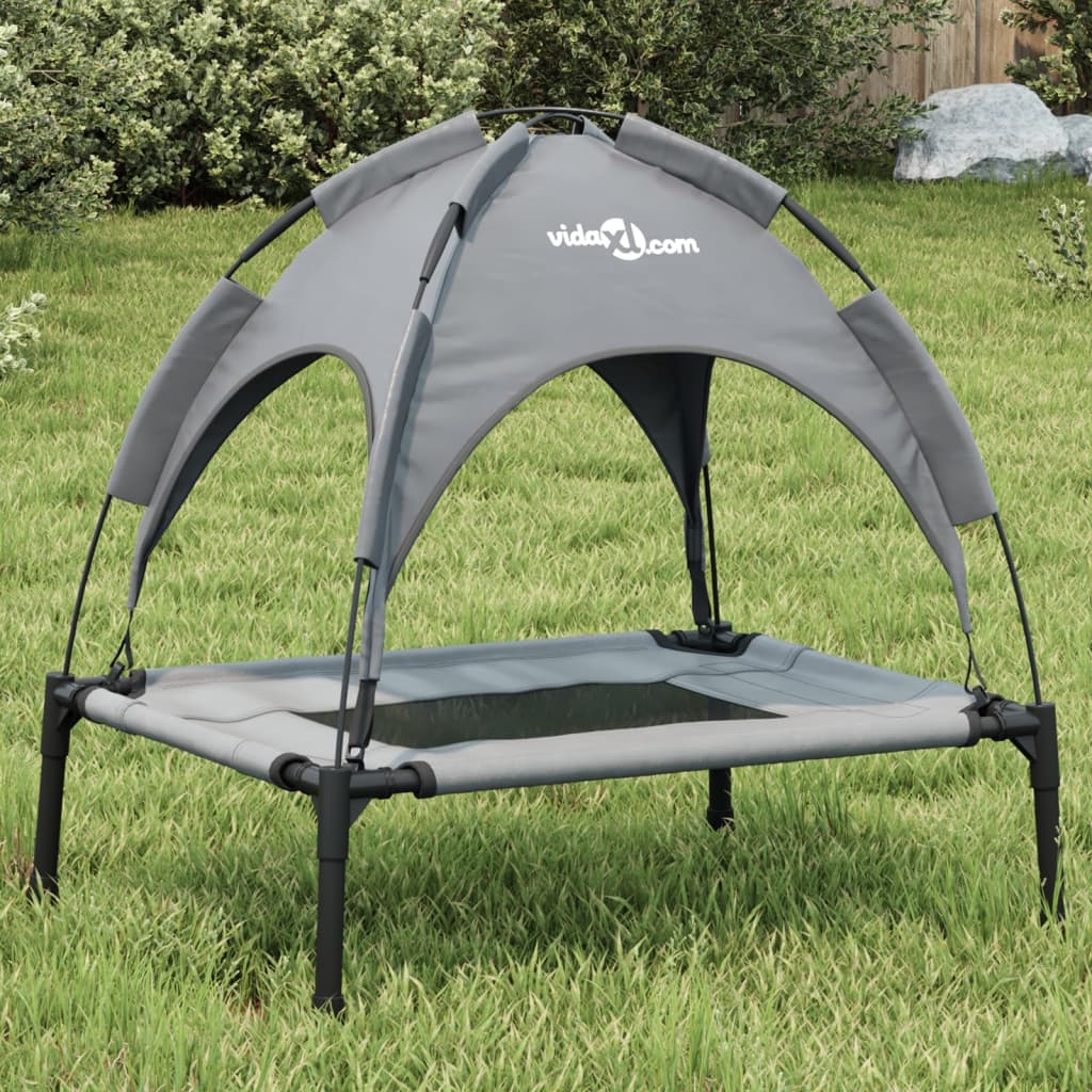 Dog Bed with Canopy Anthracite Oxford Fabric and Steel