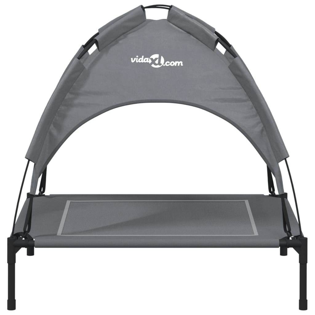vidaXL Dog Bed with Canopy Anthracite Oxford Fabric and Steel