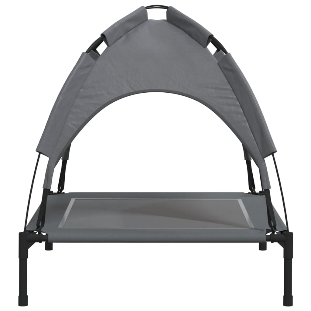 vidaXL Dog Bed with Canopy Anthracite Oxford Fabric and Steel