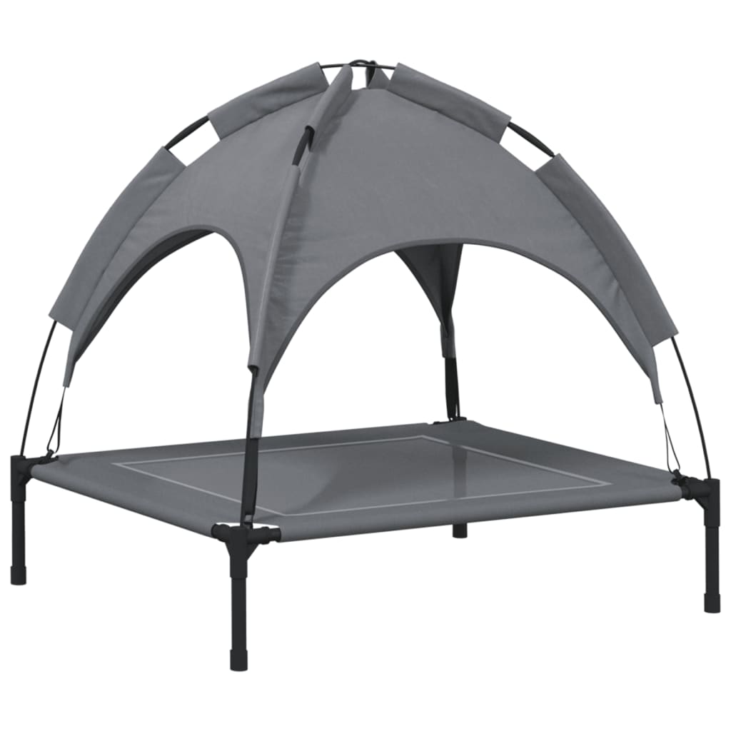 vidaXL Dog Bed with Canopy Anthracite Oxford Fabric and Steel
