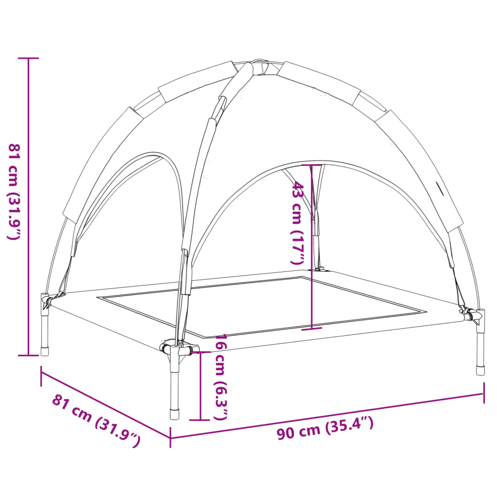 Dog Bed with Canopy Anthracite Oxford Fabric and Steel