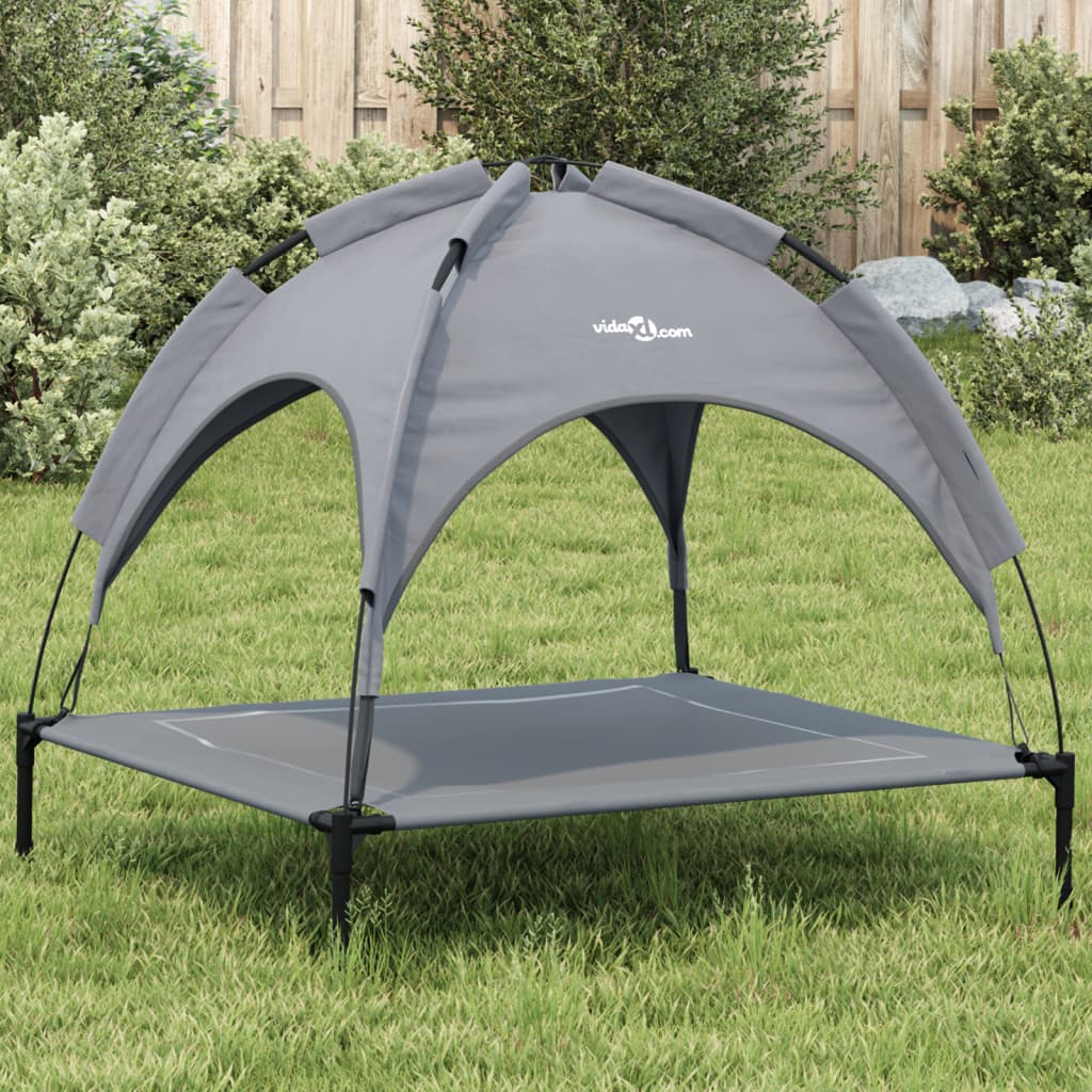 Dog Bed with Canopy Anthracite Oxford Fabric and Steel