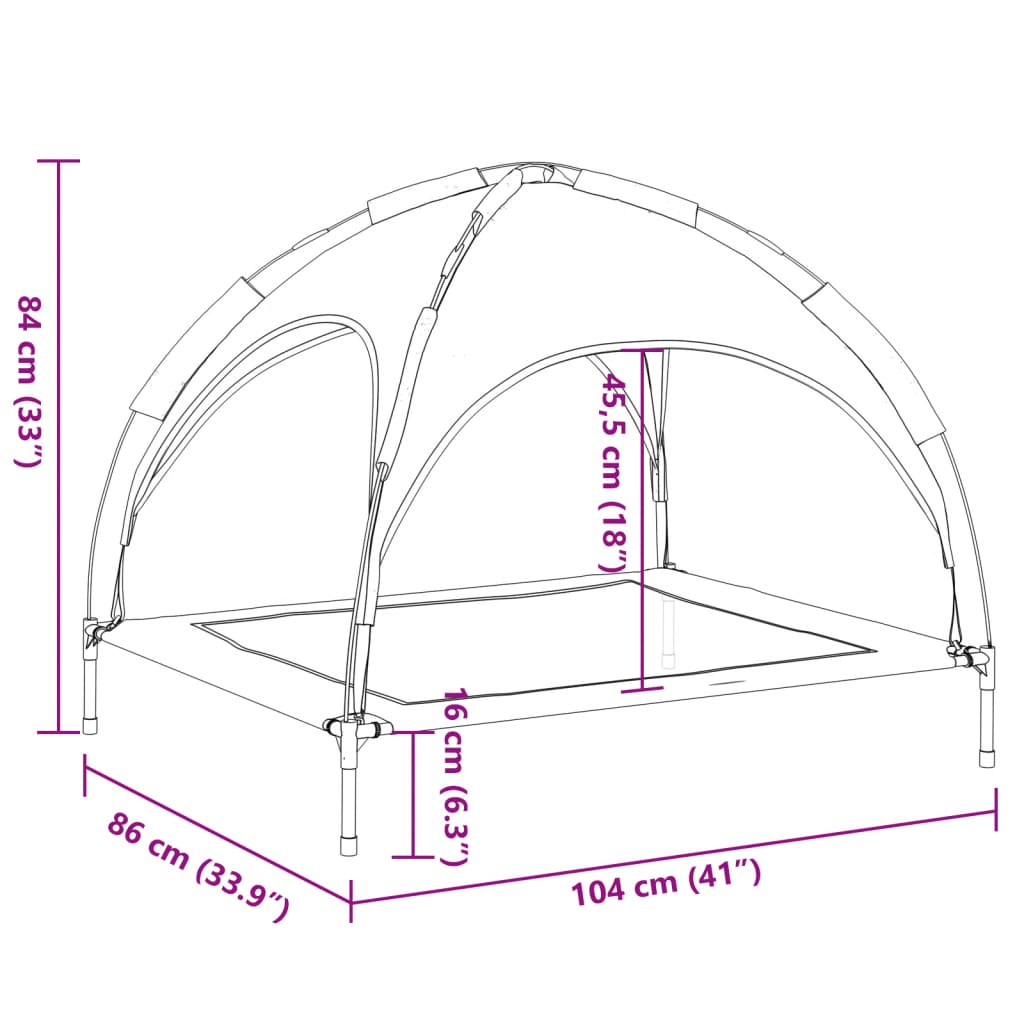 Dog Bed with Canopy Anthracite Oxford Fabric and Steel