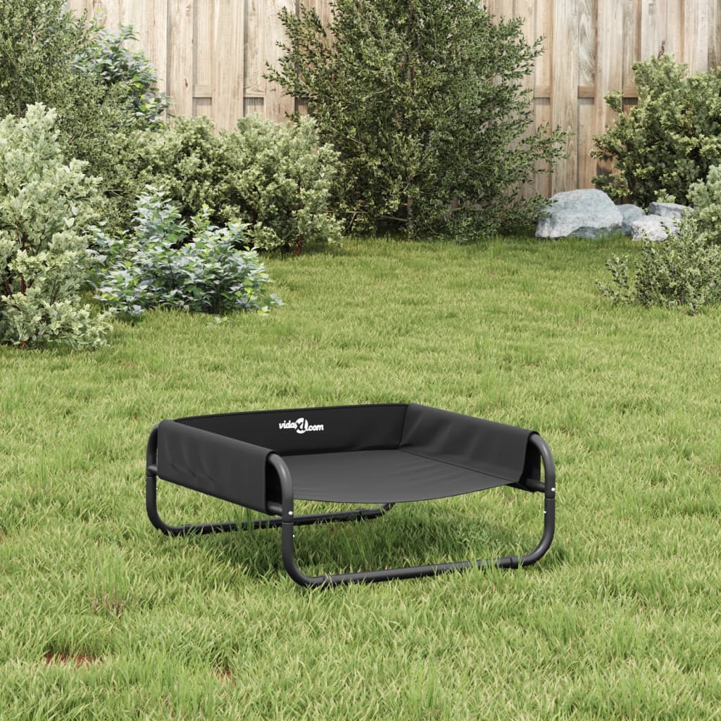 Elevated Dog Bed Anthracite Oxford Fabric and Steel