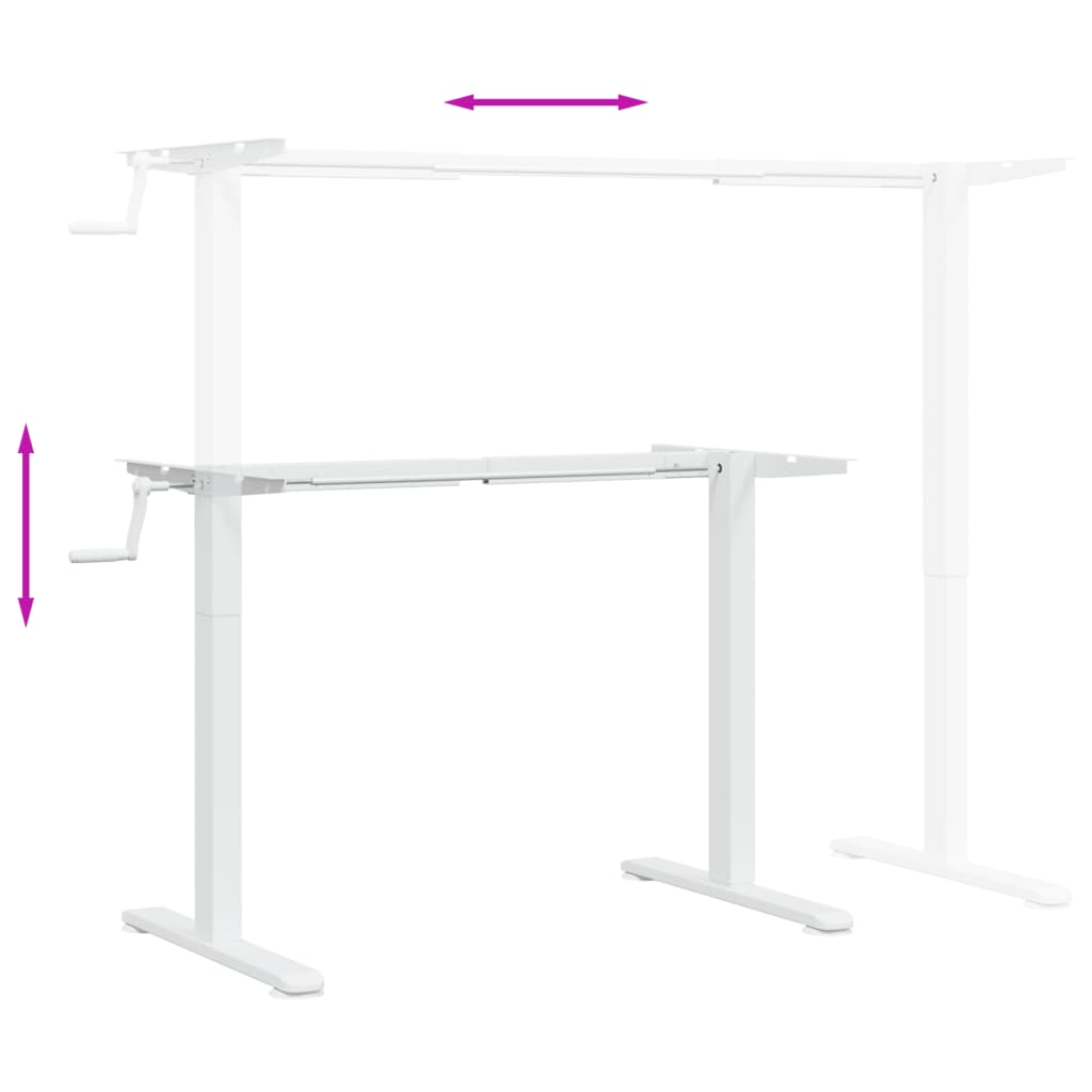 vidaXL Standing Desk Frame White (94-135)x60x(70-114) cm Steel