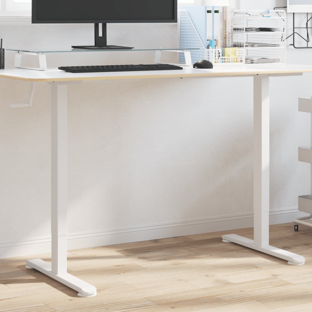 vidaXL Standing Desk Frame White (94-135)x60x(70-114) cm Steel