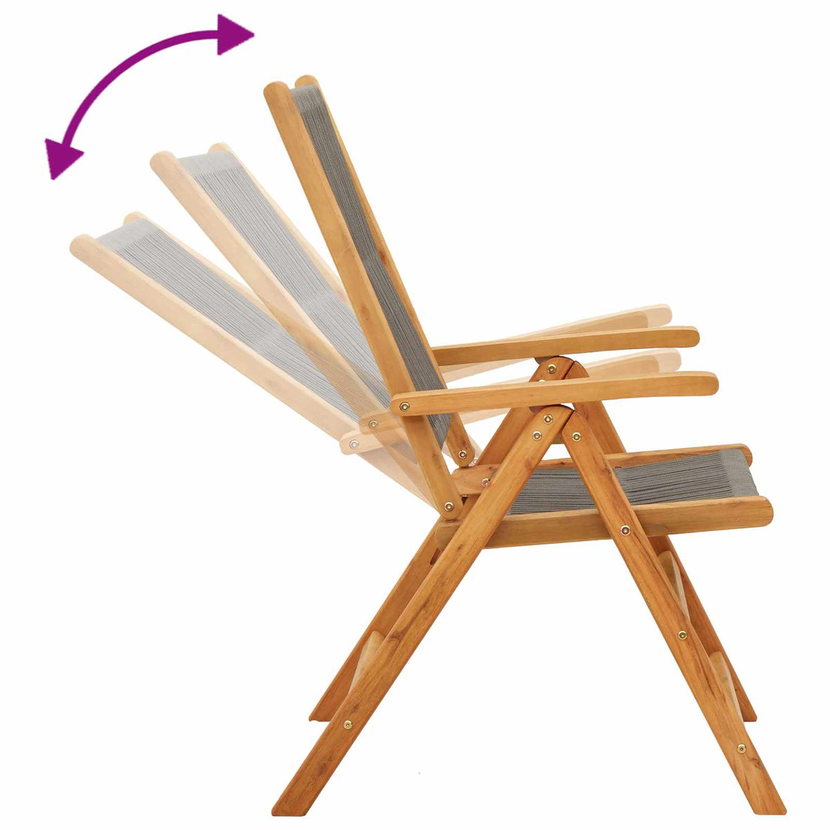 Folding Chairs 2 pcs Grey Solid Wood Acacia and Polypropylene