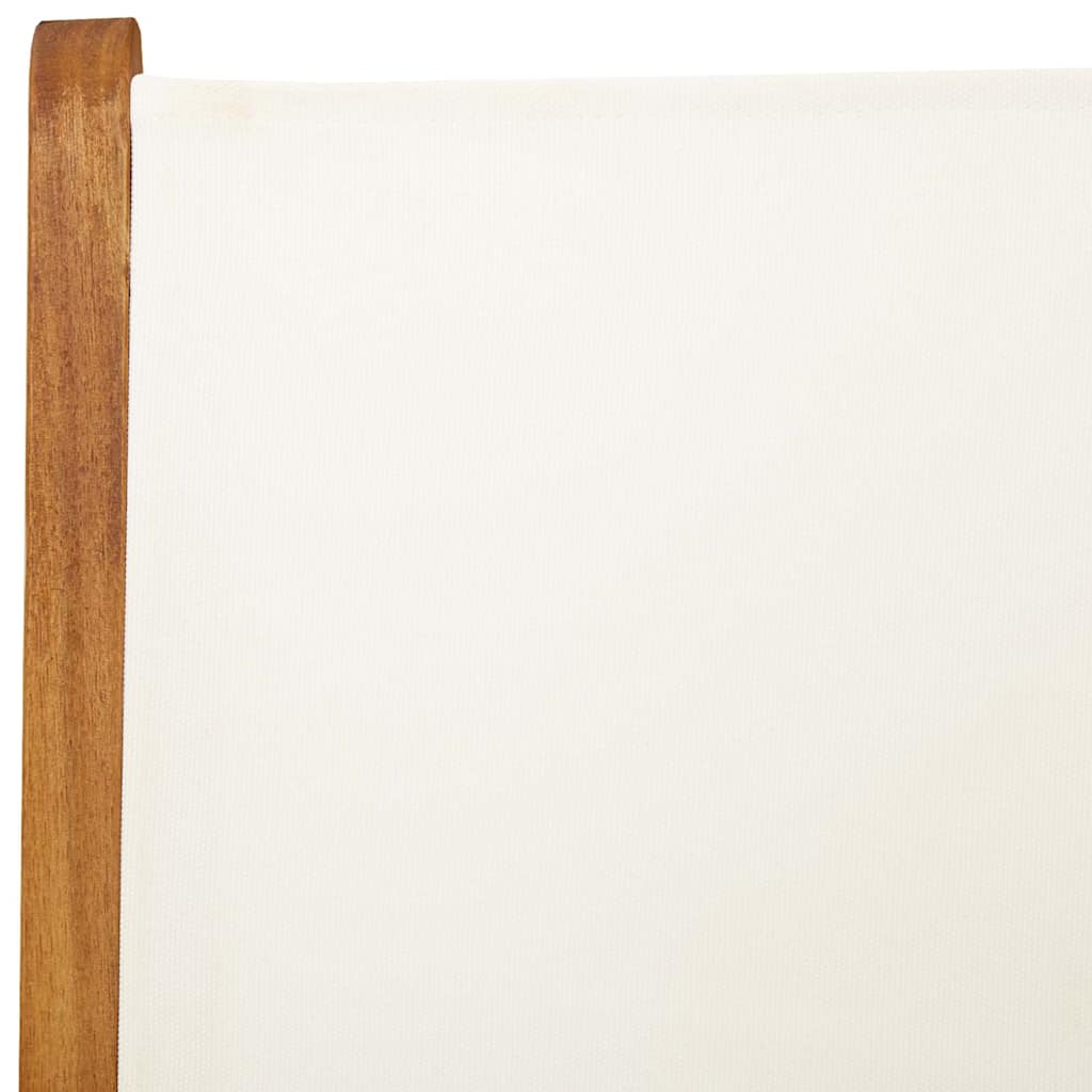 Folding Chairs 2 pcs Cream White Solid Wood Acacia and Fabric