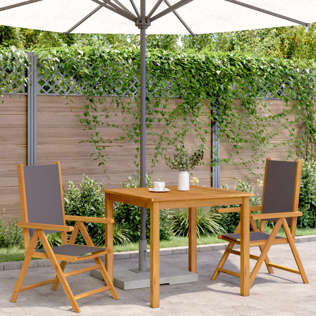 Garden Chairs 2 pcs Anthracite Solid Wood Acacia and Fabric