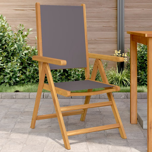 Folding Chairs 2 pcs Anthracite Solid Wood Acacia and Fabric