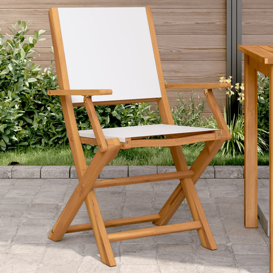 vidaXL Garden Chairs 2 pcs Cream White Solid Wood Acacia and Fabric