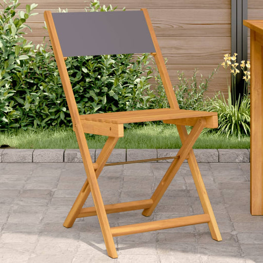 Folding Chairs 2 pcs Anthracite Solid Wood Acacia and Fabric