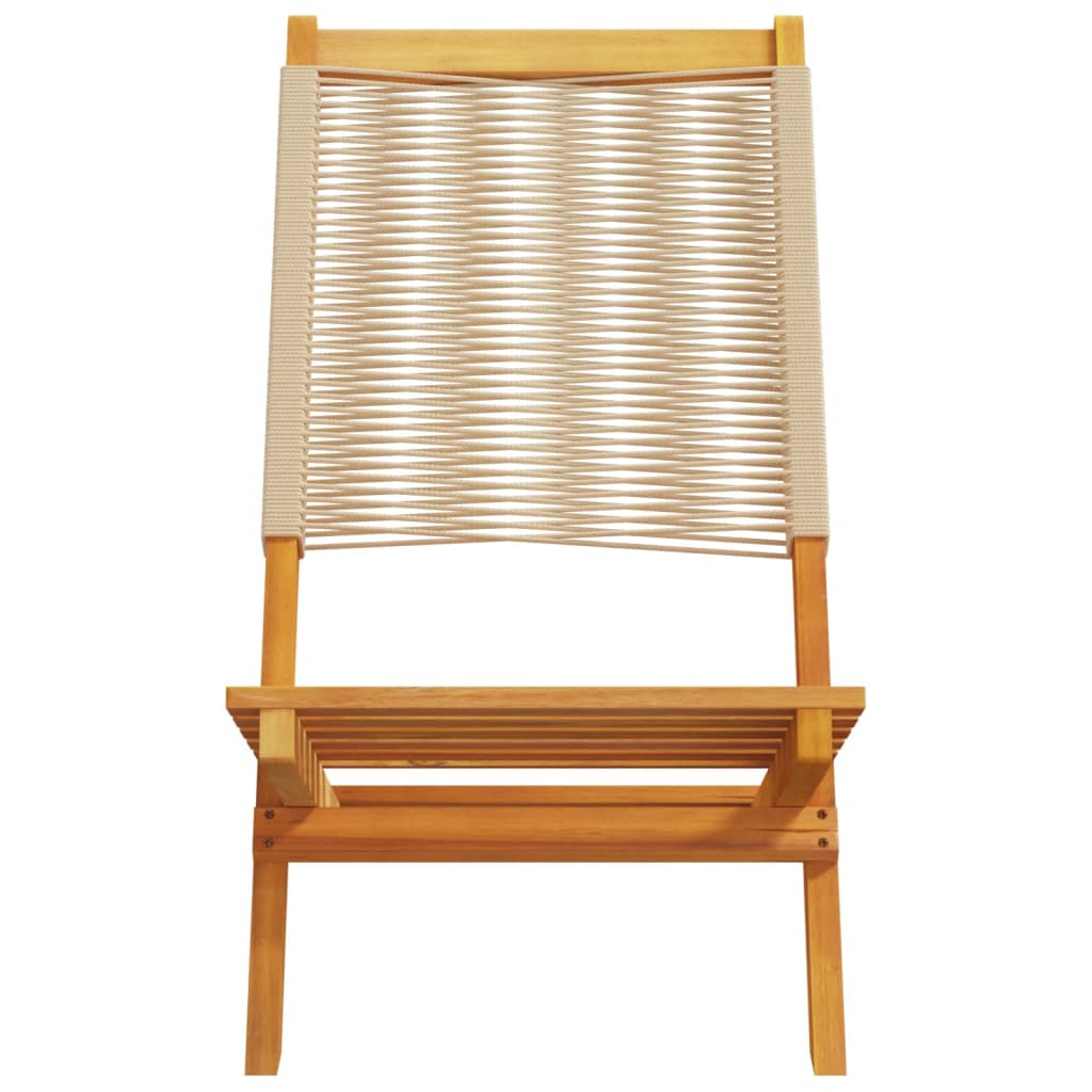 Garden Chairs 2 pcs Beige Solid Wood Acacia and Polypropylene