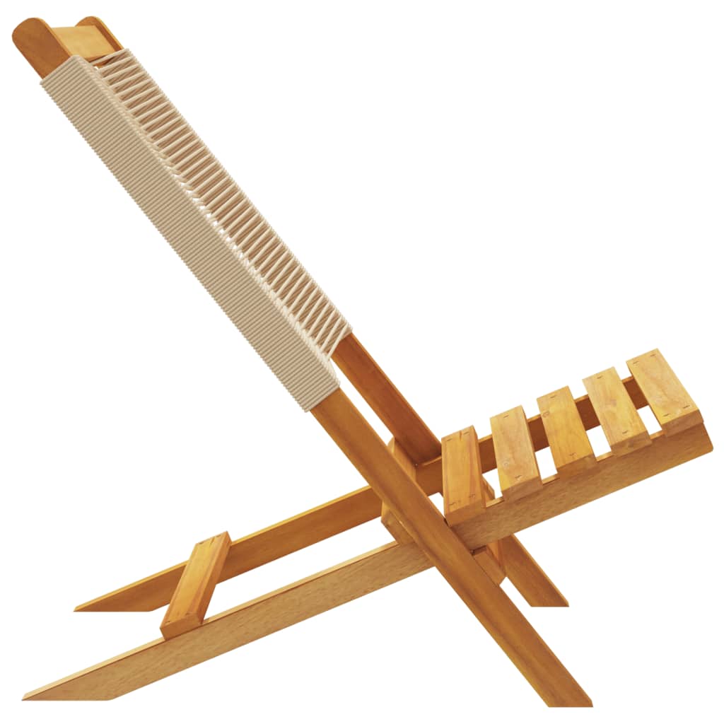 Garden Chairs 2 pcs Beige Solid Wood Acacia and Polypropylene