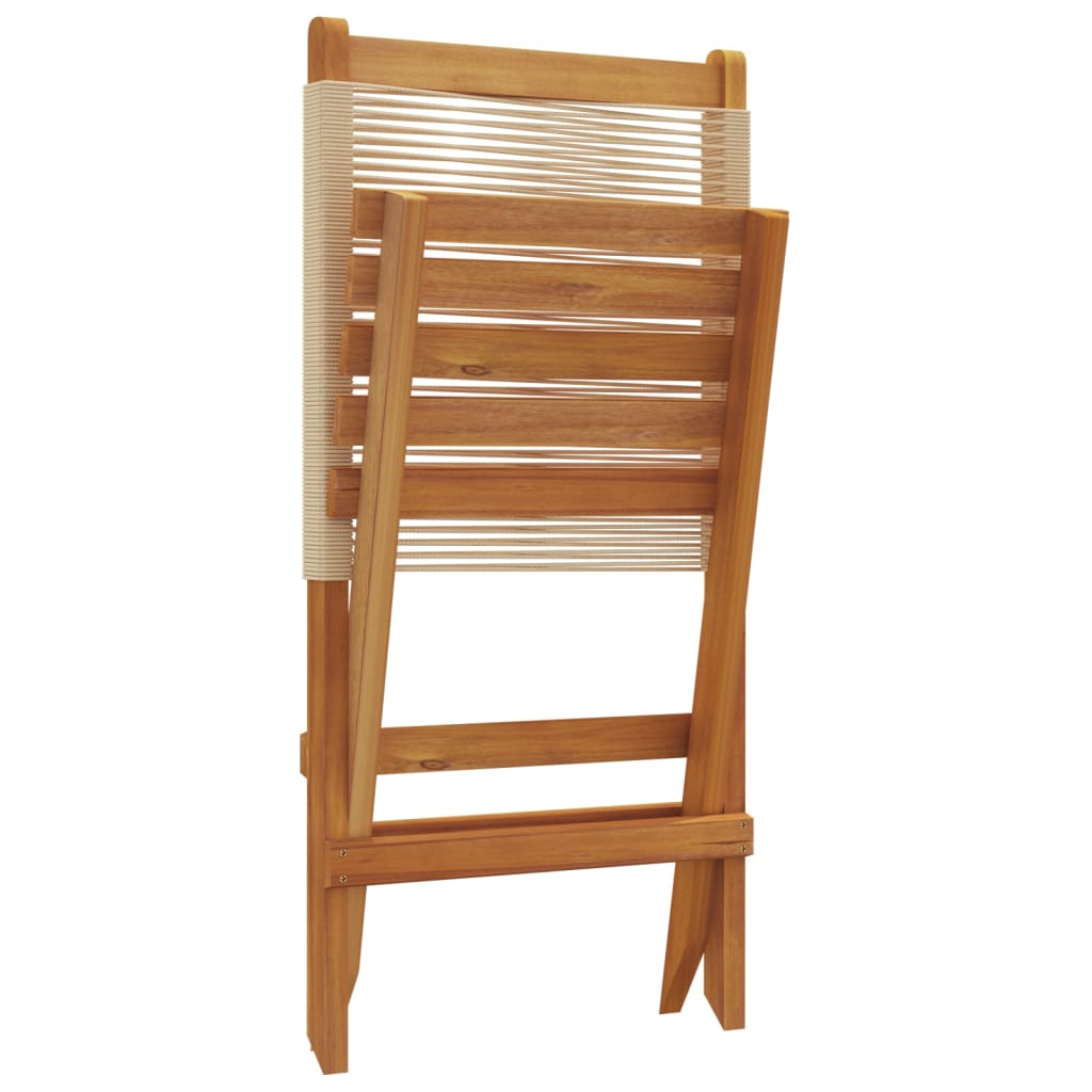 Garden Chairs 2 pcs Beige Solid Wood Acacia and Polypropylene