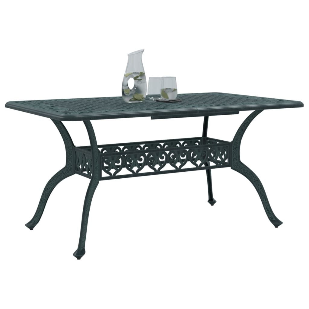 vidaXL Garden Table Green 150x90x72 cm Cast Aluminium