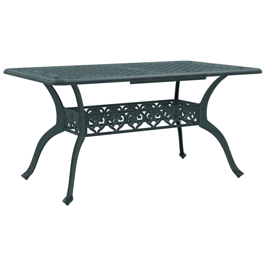 vidaXL Garden Table Green 150x90x72 cm Cast Aluminium