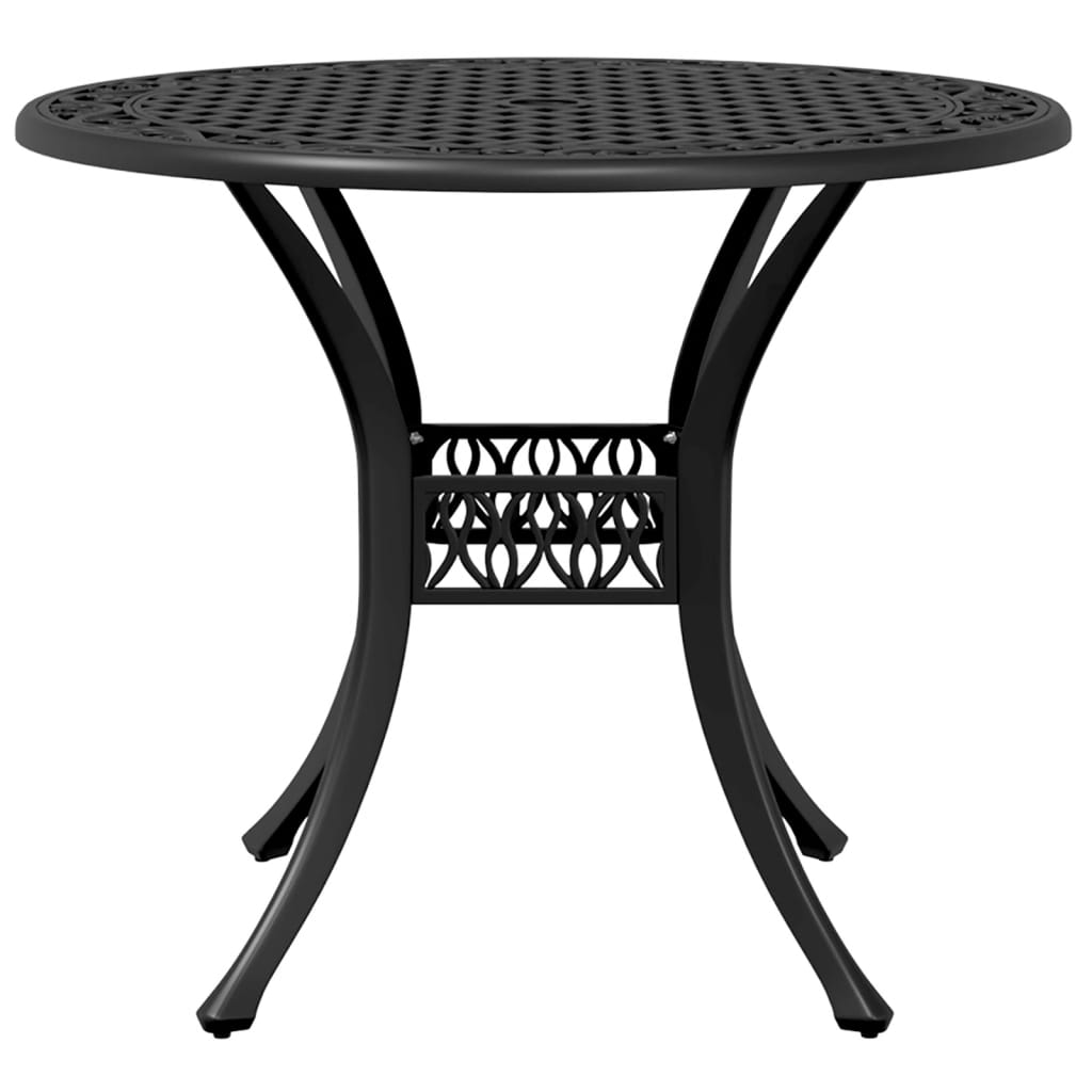 vidaXL Garden Table Black Ø90x75 cm Cast Aluminium